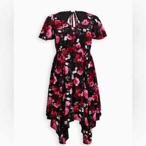 Torrid Flutter Sleeve Midi Dress - Gauze Floral Black